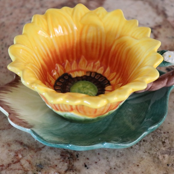Corner Ruby Other - SUNFLOWER SHAPED by Corner Ruby Floral Coffee Cup - 2 PC
